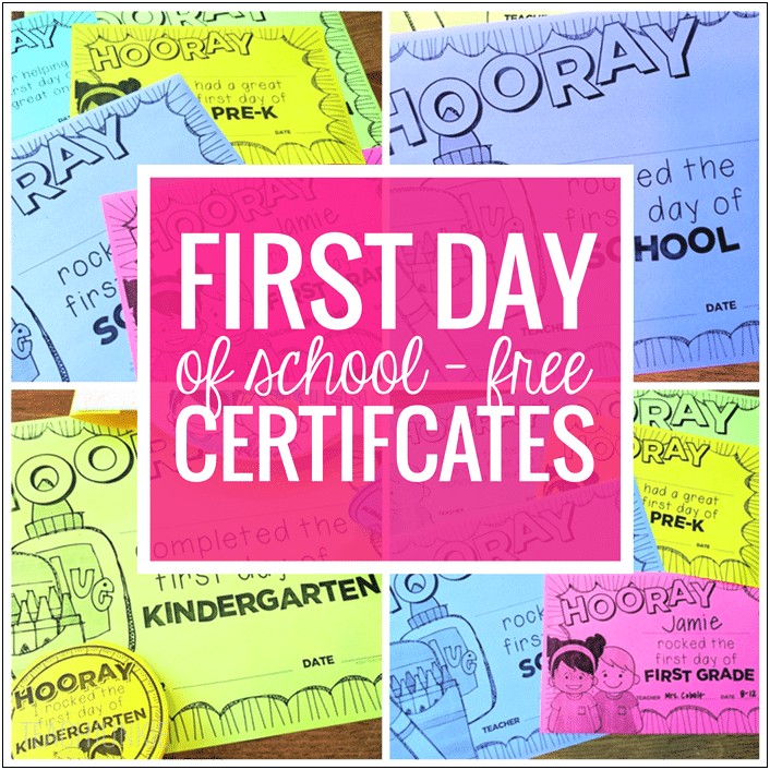 Free Template For Completion Of First Grade Certificates