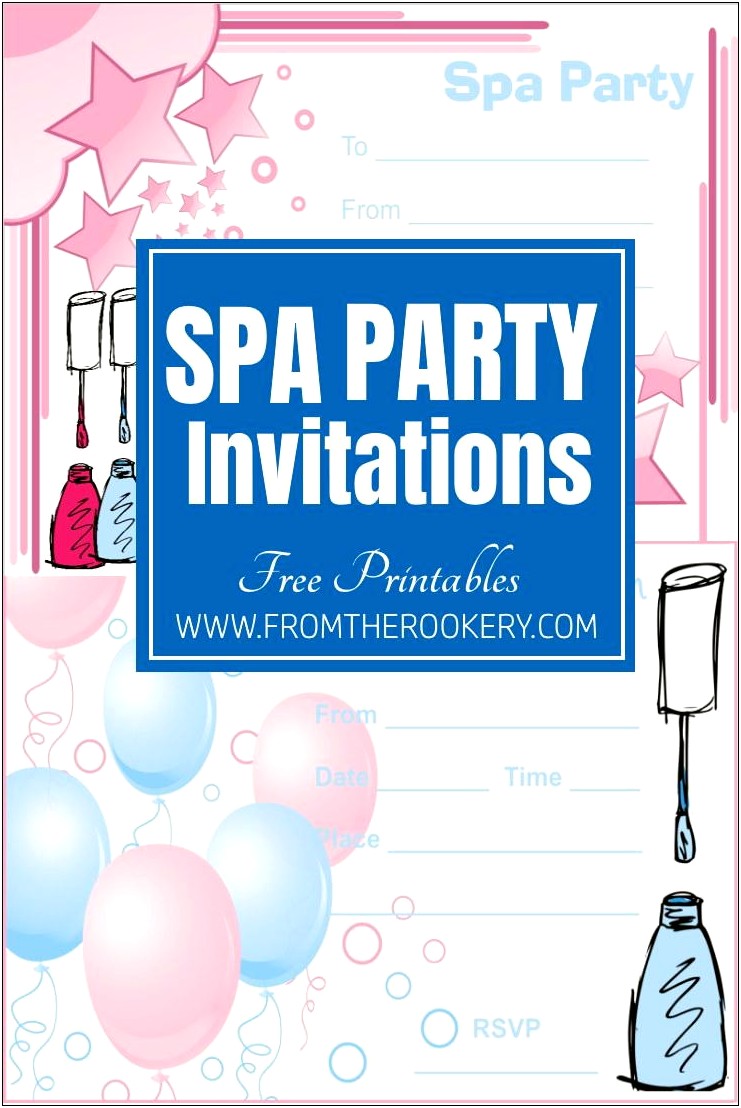 Free Template Invitations For A Spa Party