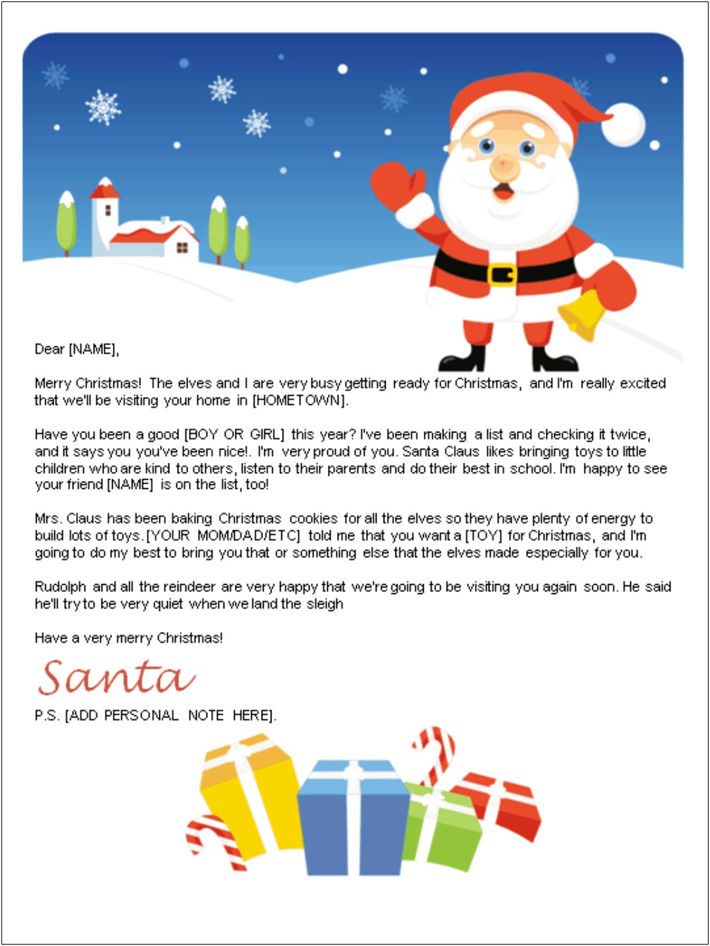 Free Template Letter From Santa Downloads