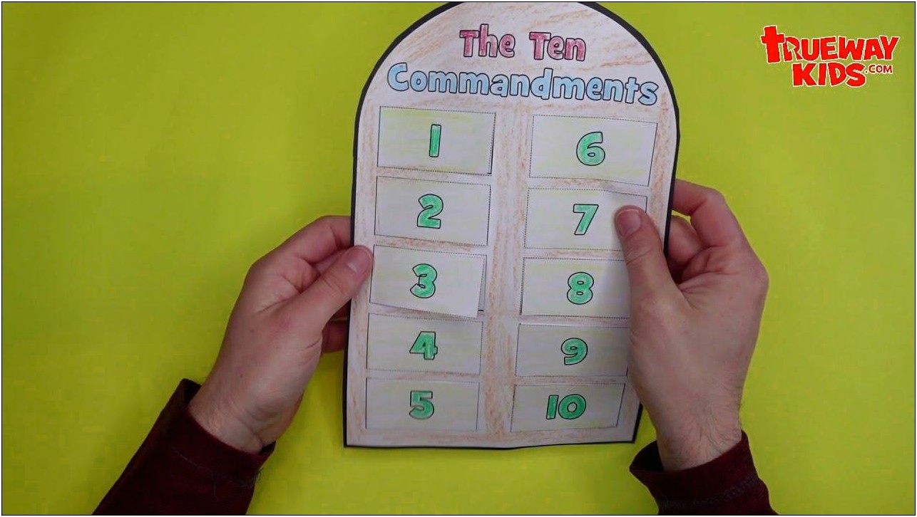 Free Template Of The 10 Commandments For Kids
