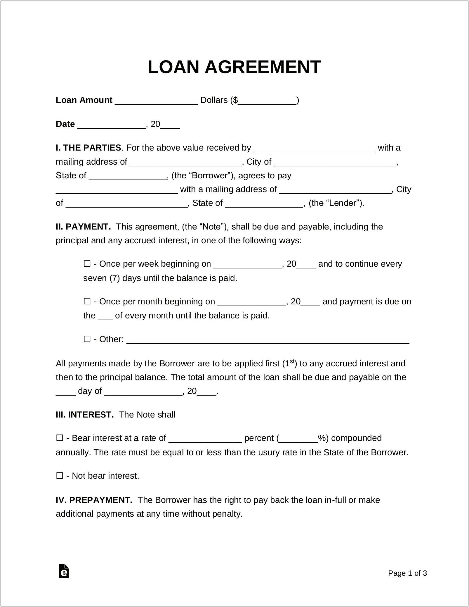 Free Template To Put Loan Agreement Between Friends