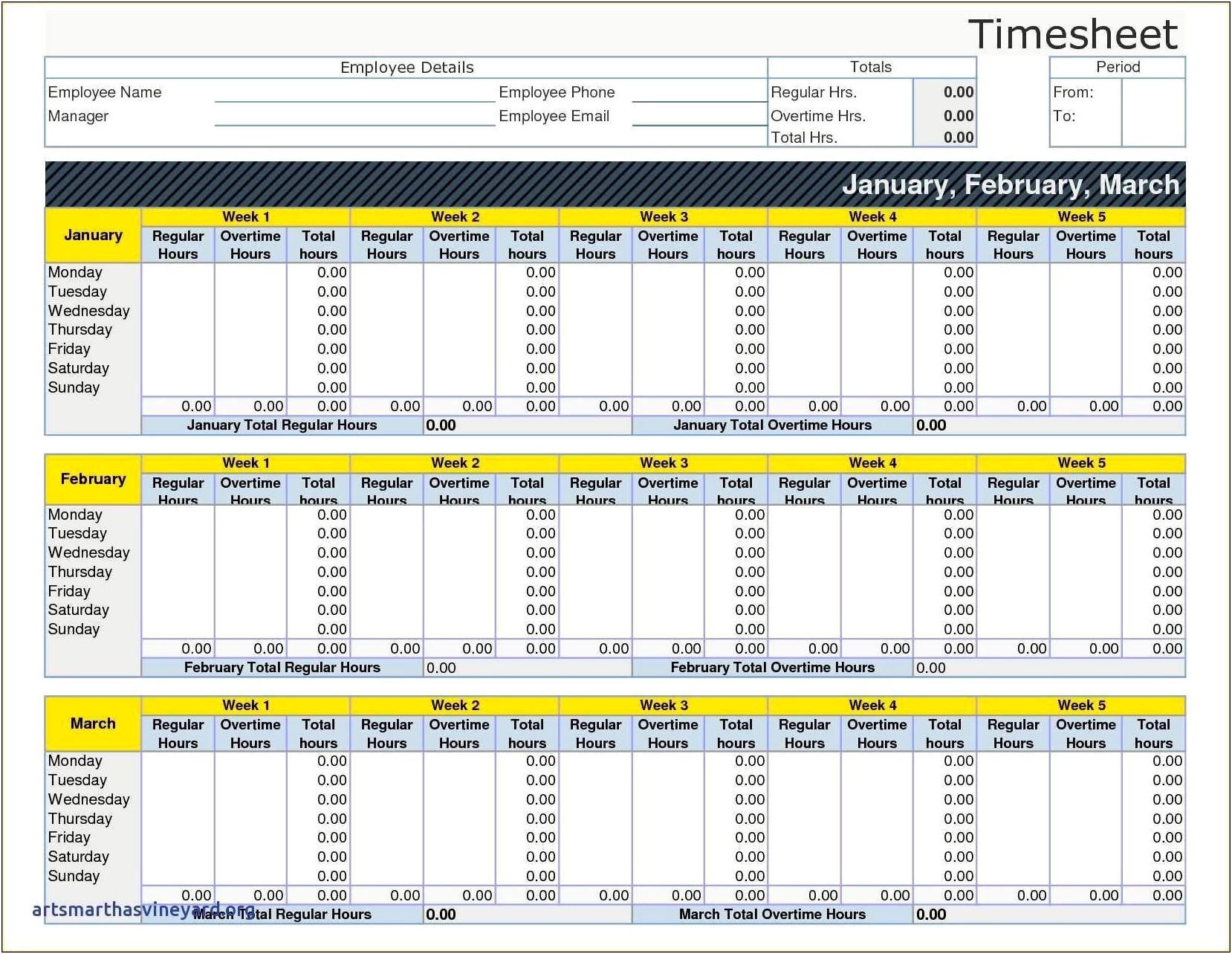 Free Templates For Timesheets For Multiple Employees