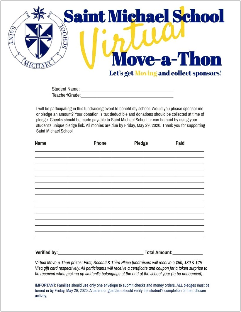 Free Templates Pledge Sheet Trike A Thon