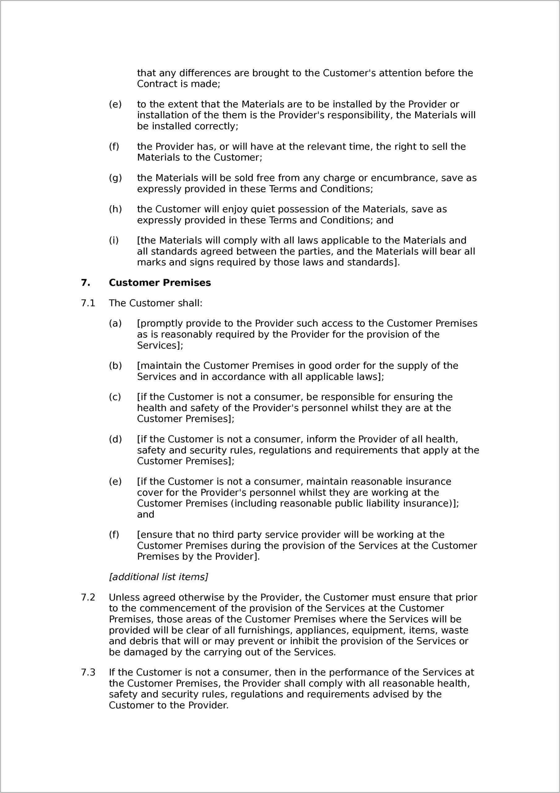 Free Terms And Conditions Template For Services Australia