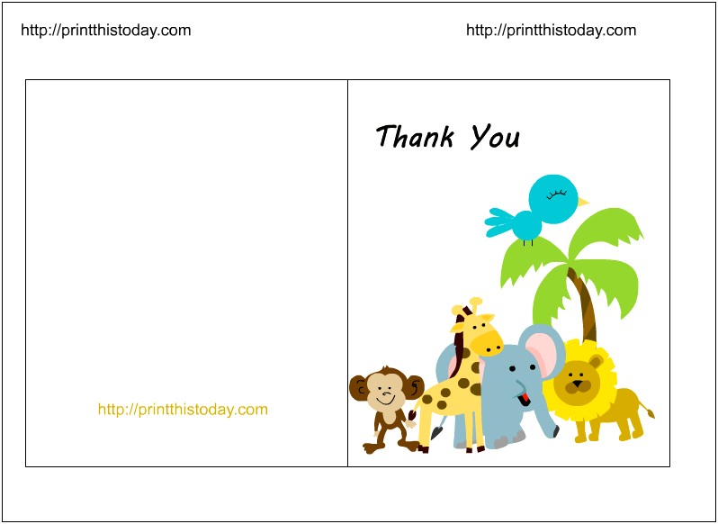 Free Thank You Card Templates Baby Shower