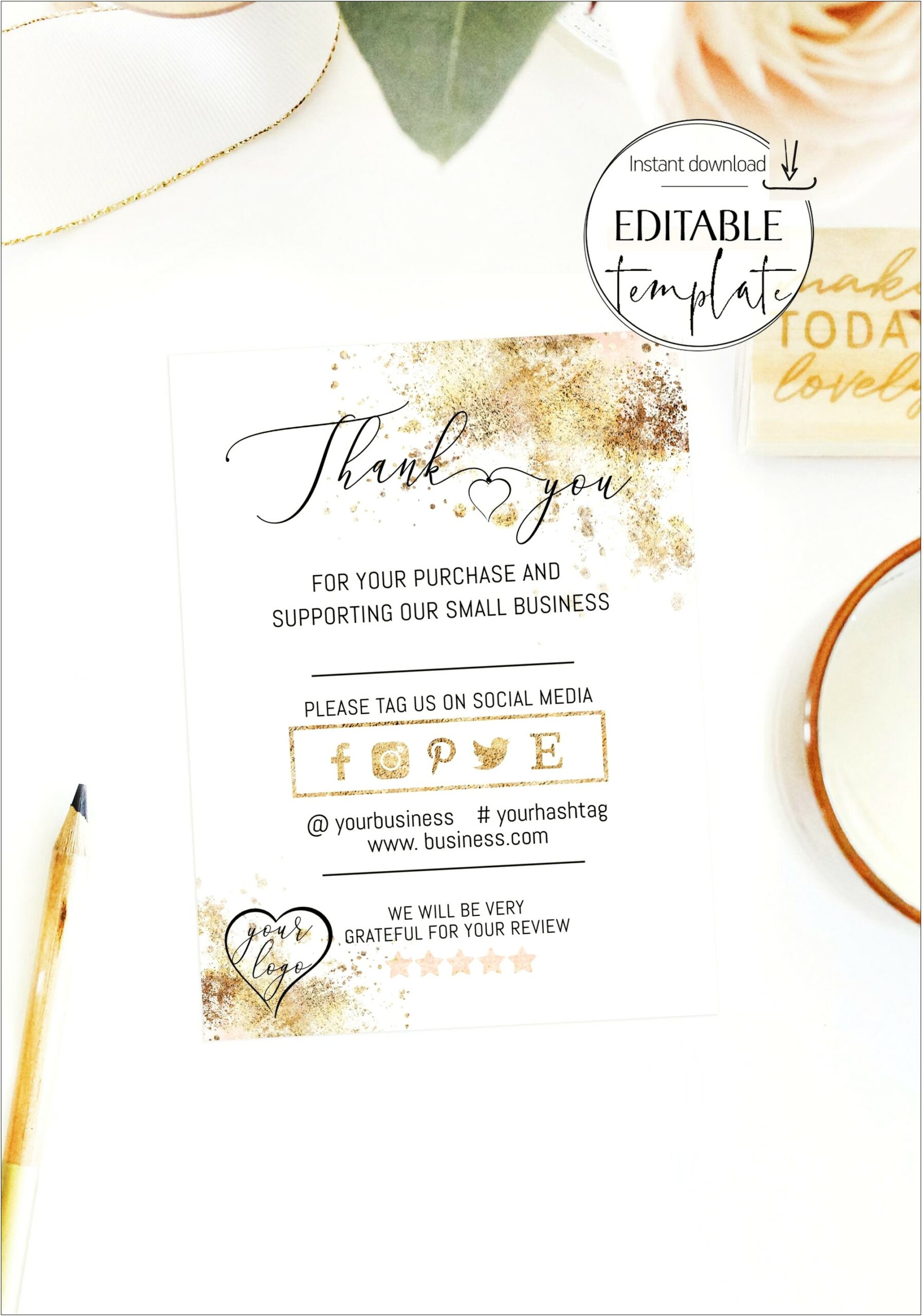 Free Thank You For Your Purchase Templates