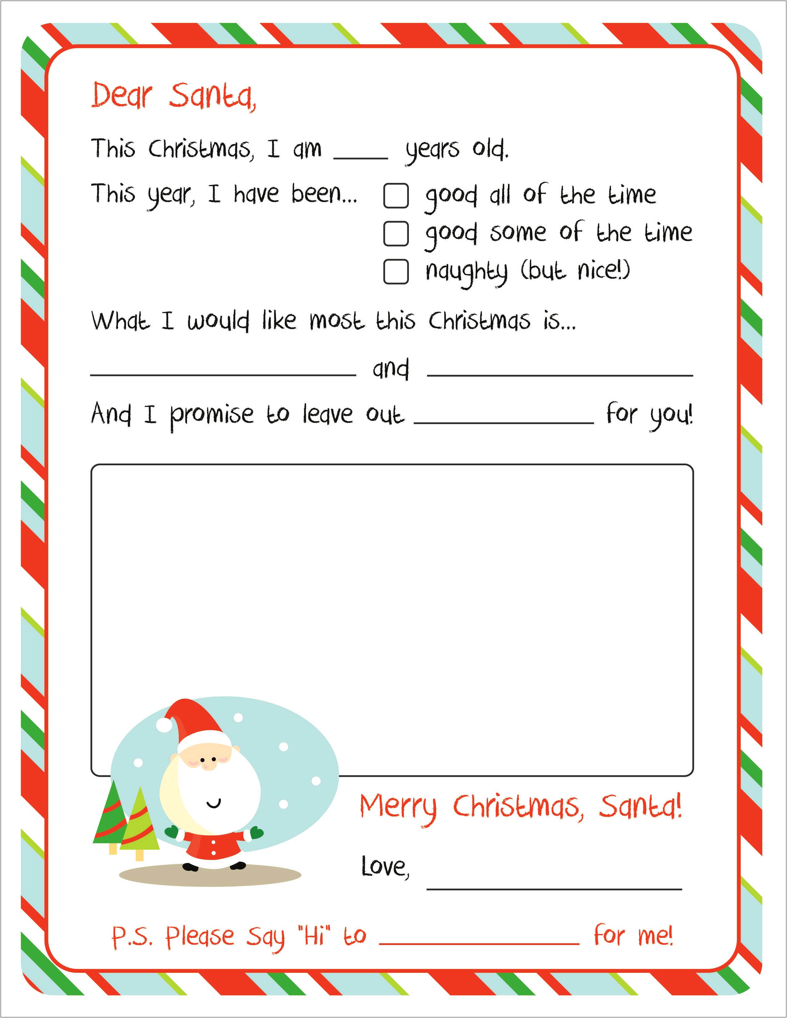 Free Thank You Letter From Santa Template