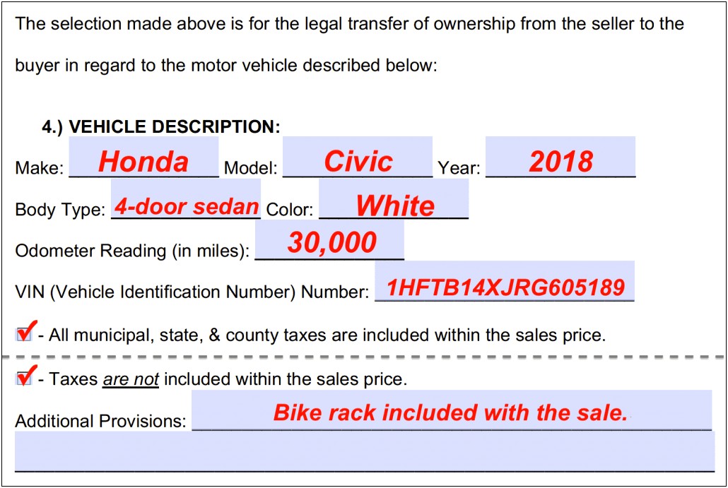 Free Tractor Bill Of Sale Template