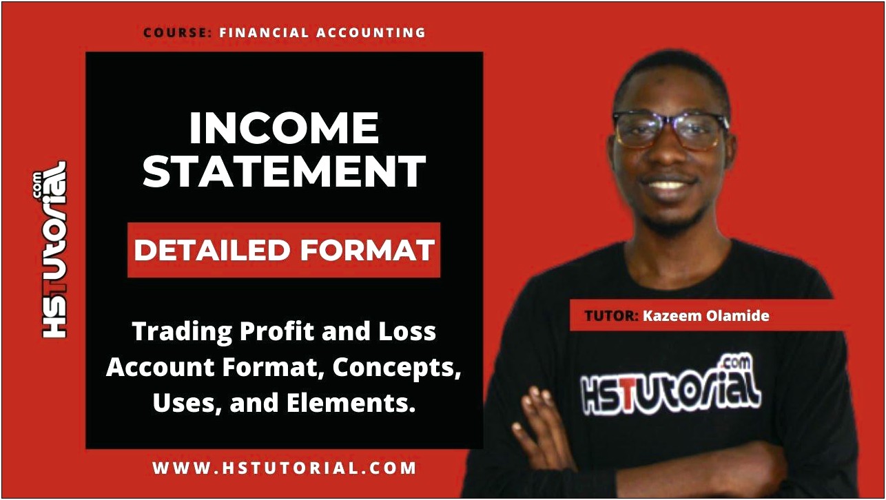 Free Trading Profit And Loss Account Template