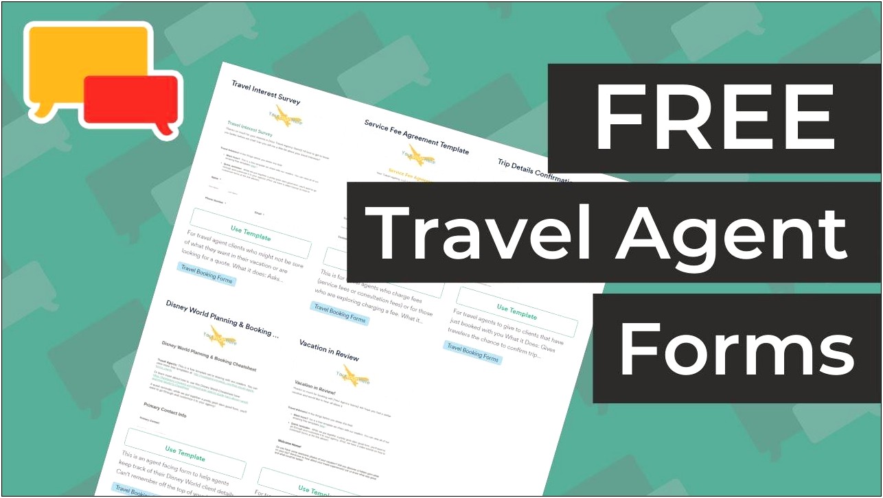 Free Travel Agent Questionaire And Quote Itineraray Templates