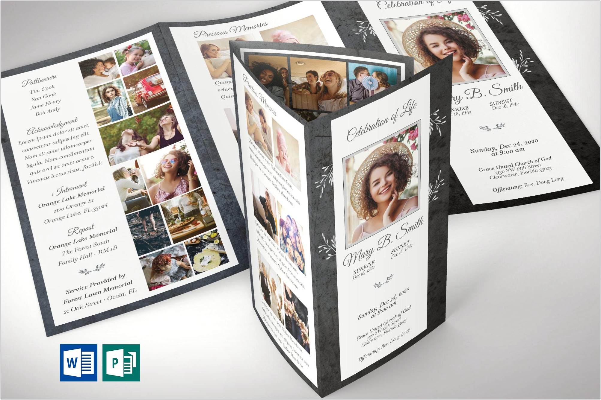 Free Tri Fold Obituary Templates Download