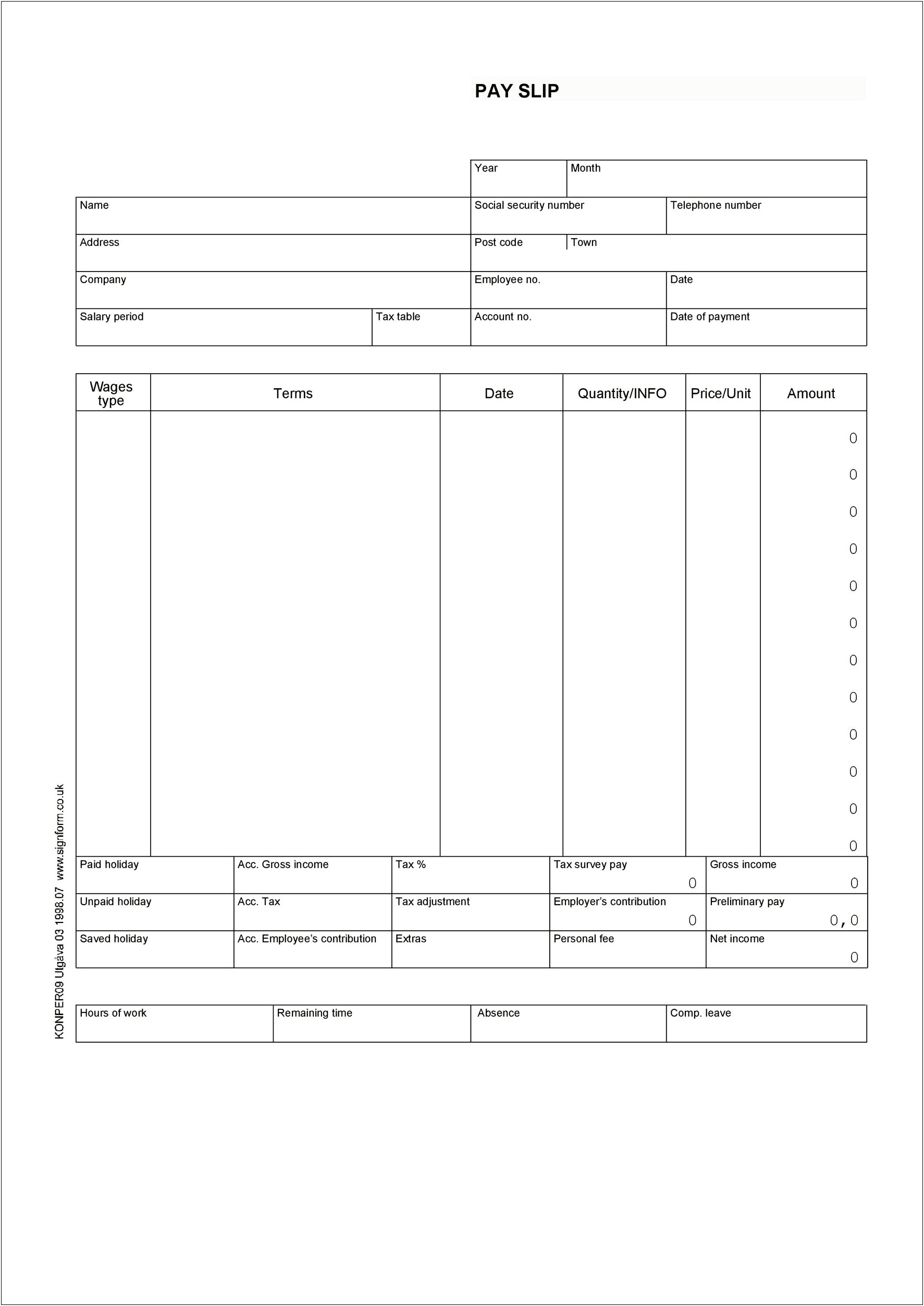 Free Truck Driver Pay Stub Template