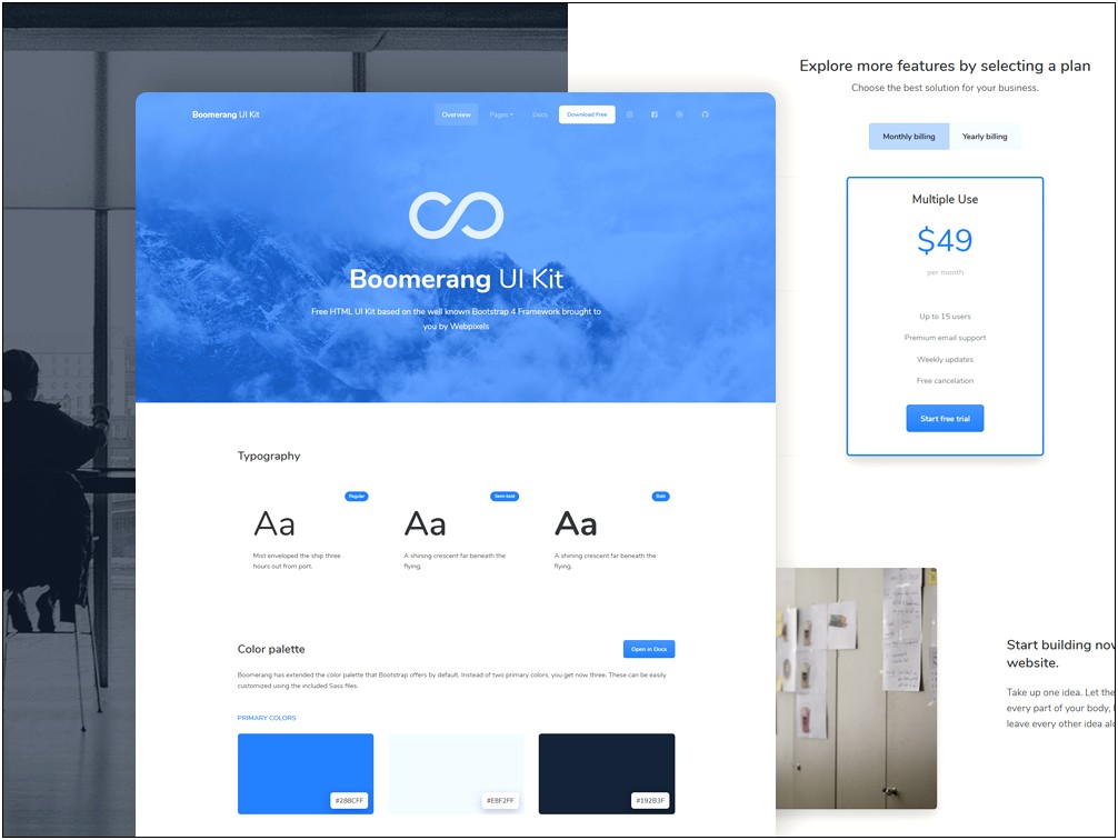 Free Ui Design Templates For Web Applications
