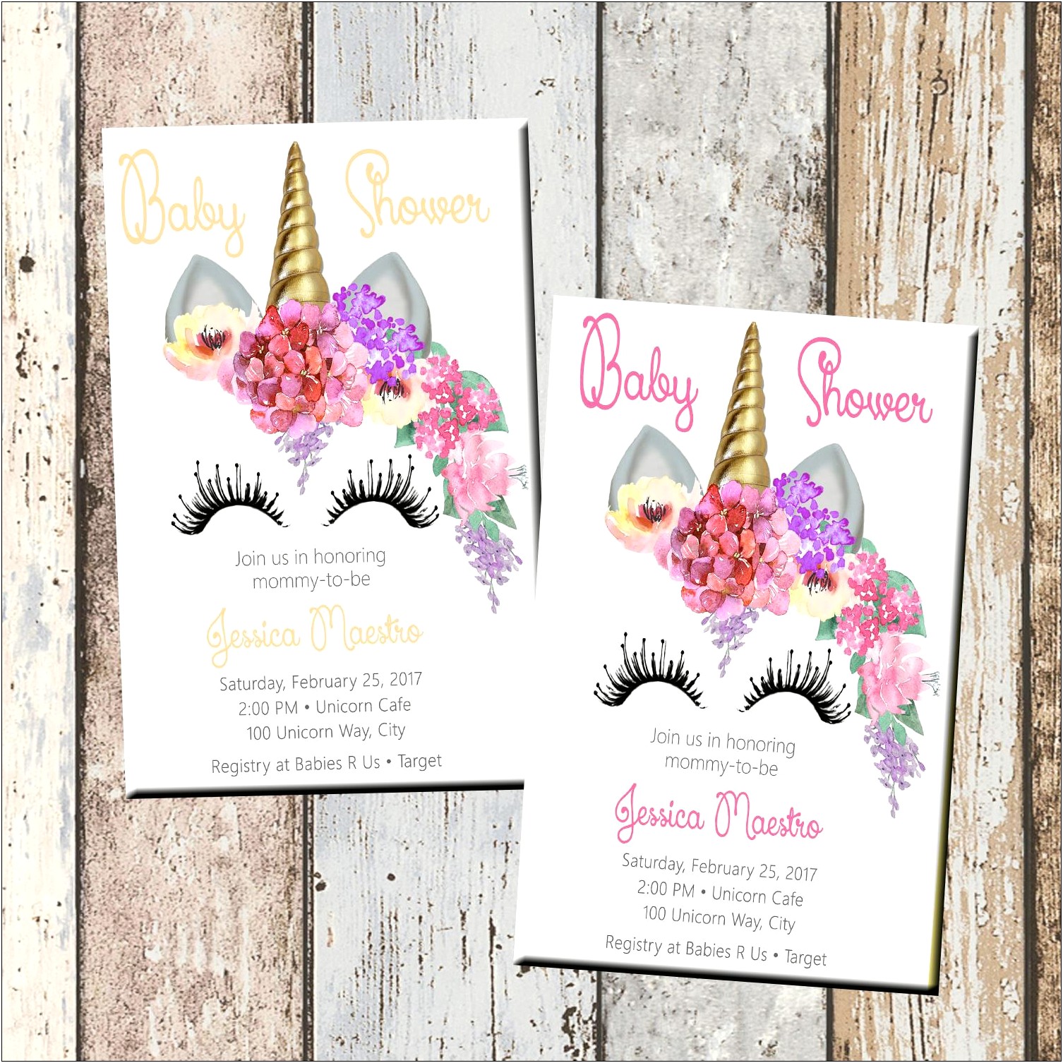 Free Unicorn Baby Shower Invitation Template