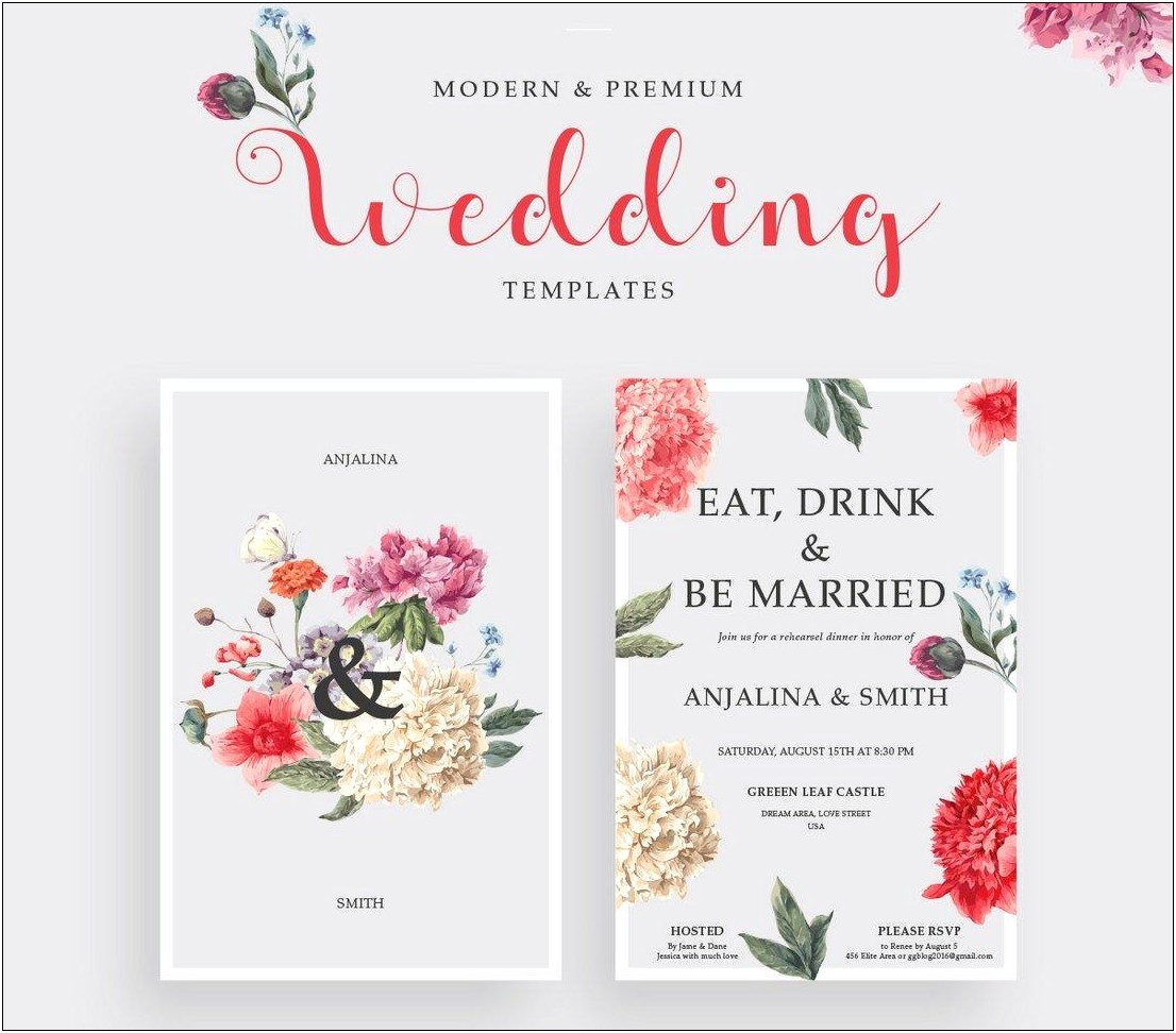 Free Wedding Invitation Templates With Entourage