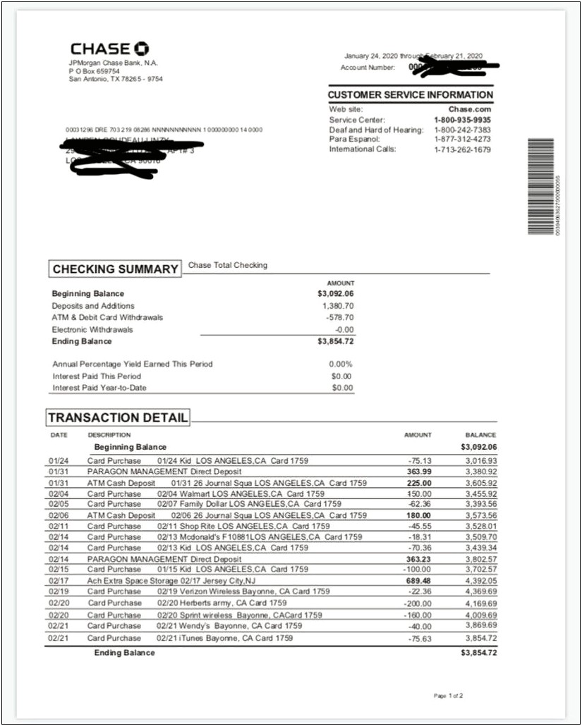 Free Wells Fargo Bank Statement Template