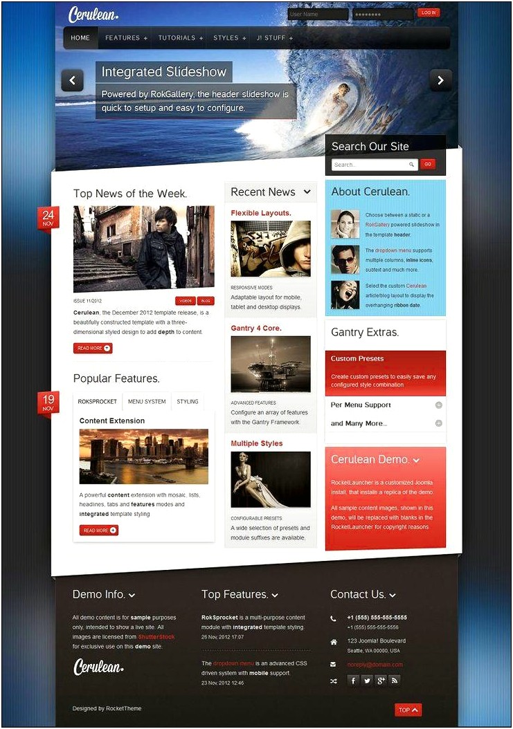 Gantry Framework Joomla 2.5 Templates Free