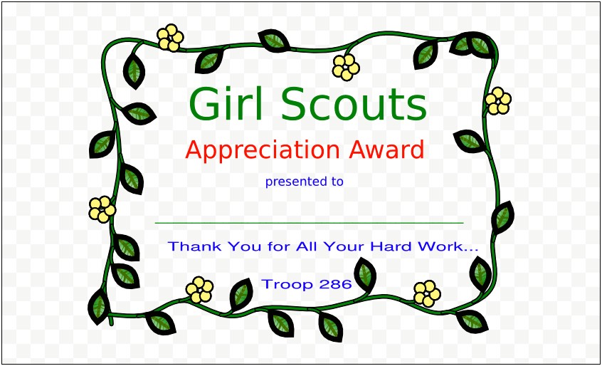 Girl Scout Bridging Certificate Template Free
