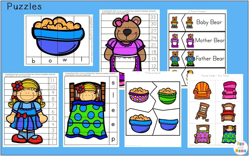 Goldilocks And The Three Bears Free Templates