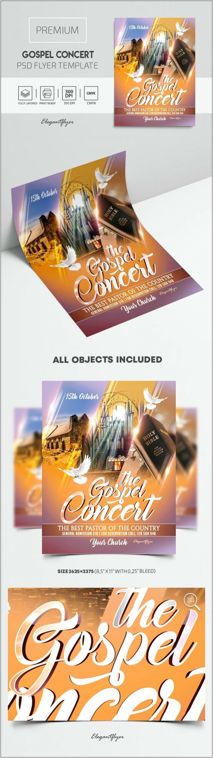 Gospel Concert Flyer Template Free Psd