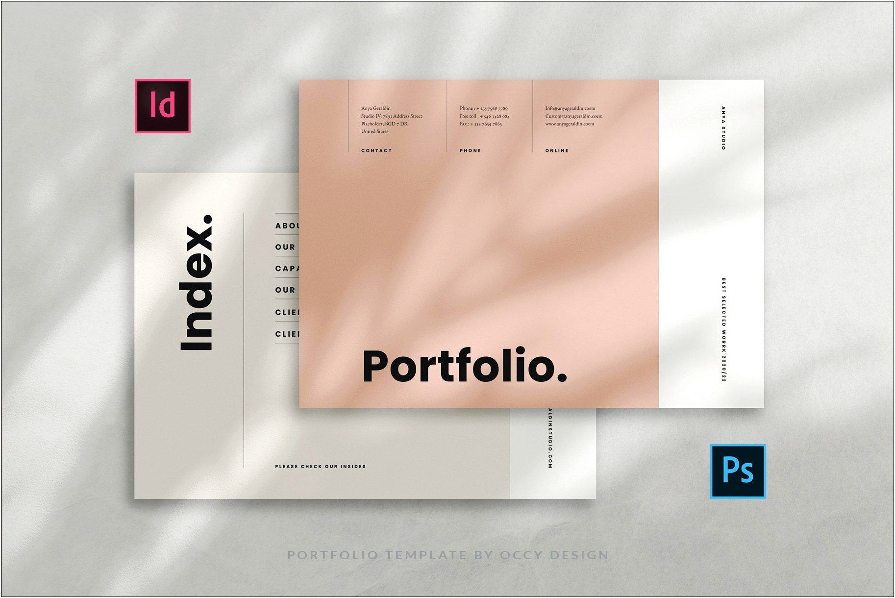 Graphic Design Portfolio 11x8.5 Print Template Free
