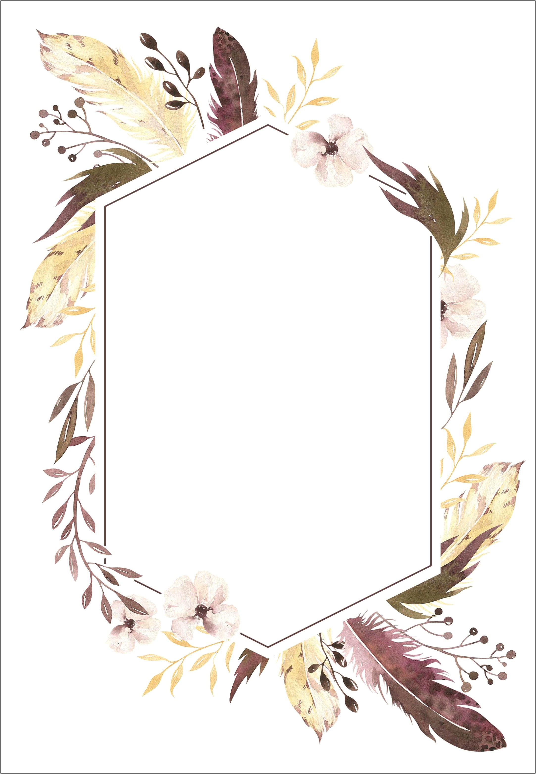 Grassy Floral Borders For Wedding Invitation Free Templates