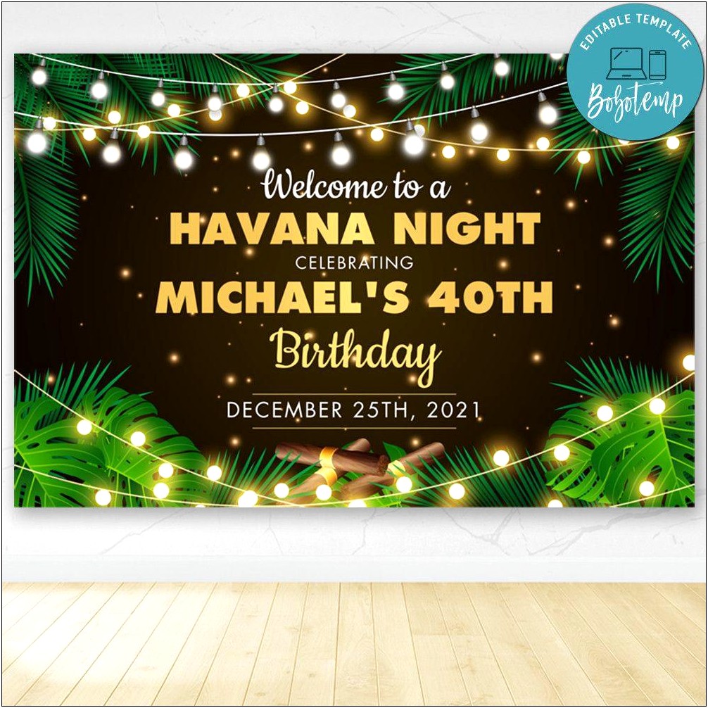 Havana Nights Party Invitation Free Template