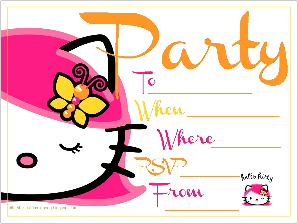 Hello Kitty Invitation Template Free Download