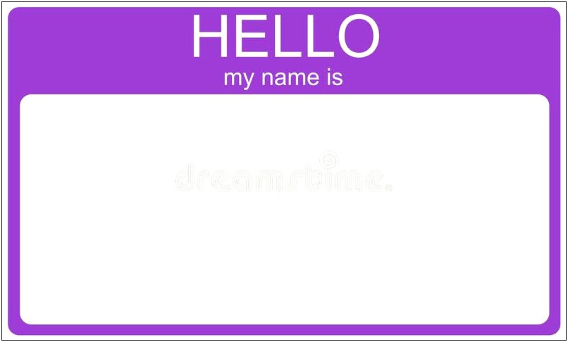Hello My Name Is Template Free