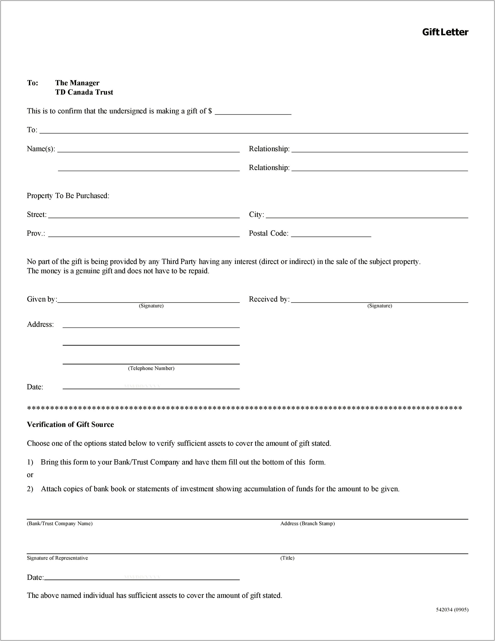 Here Is Your Free Gift Letter Template