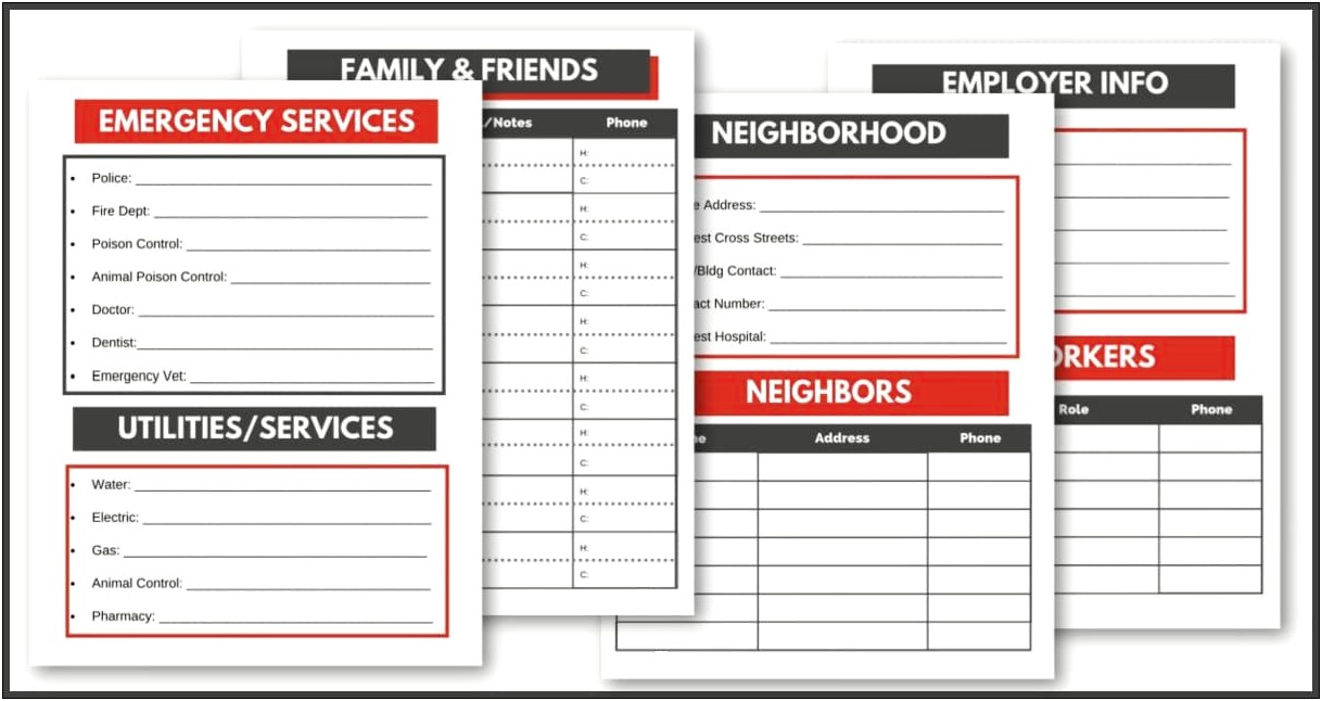 In Case Of Emergency Form Template Free