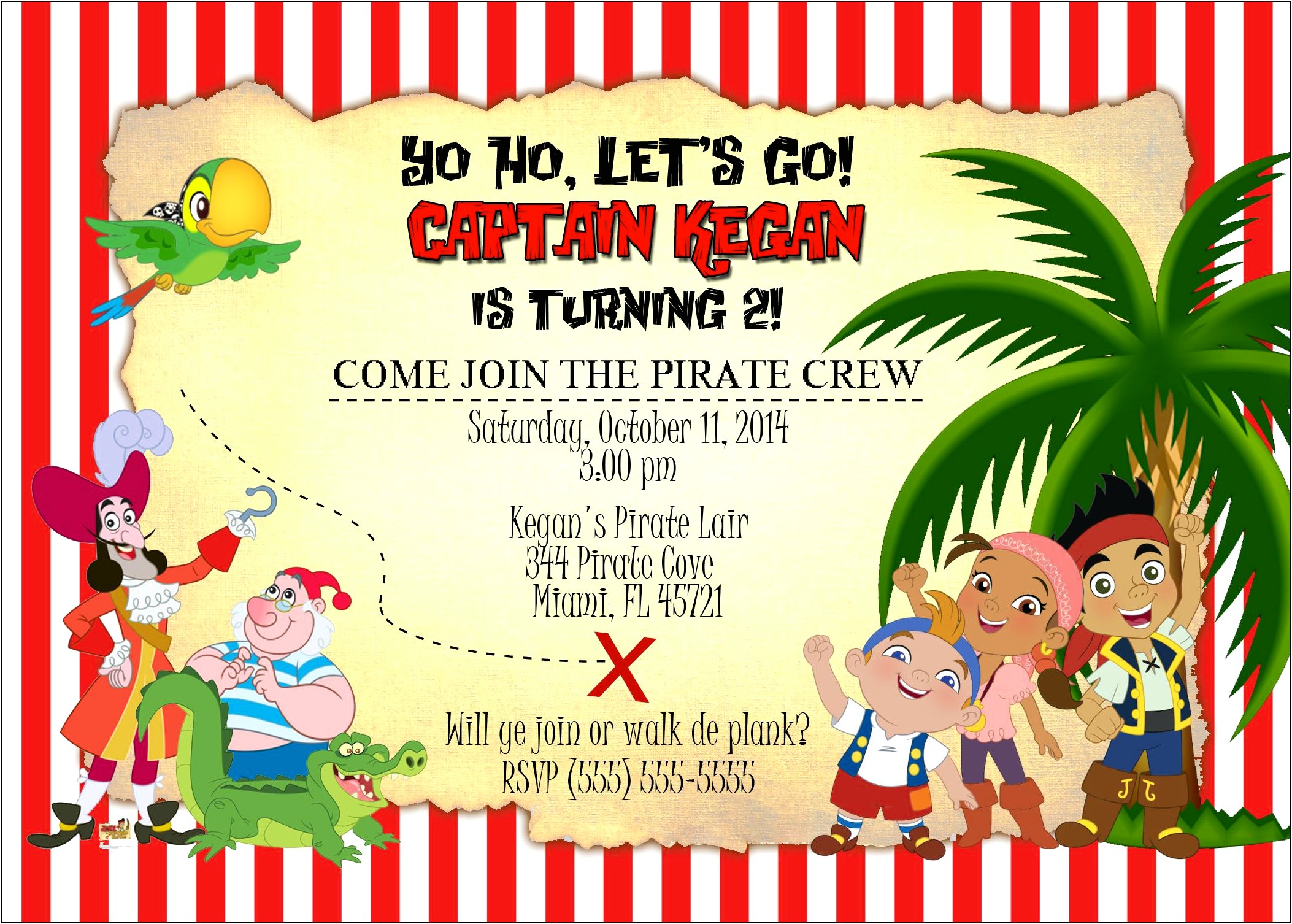 Jake And The Neverland Pirates Invitations Free Template