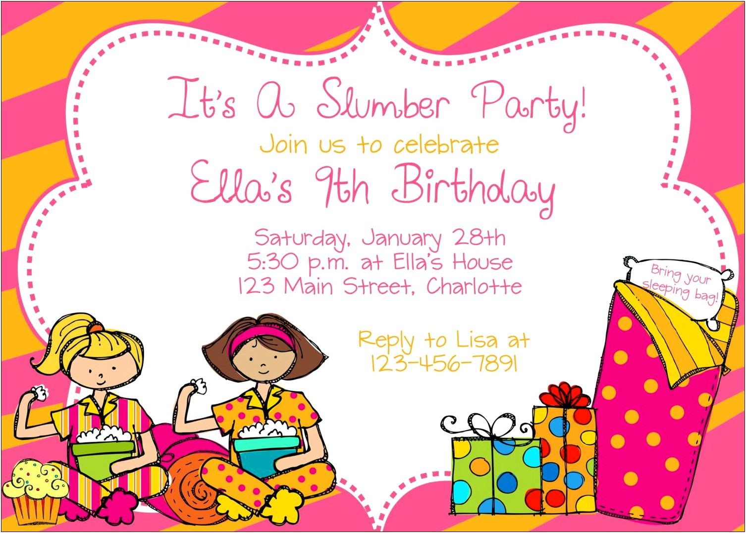 Join Us For A Sleepover Party Free Template