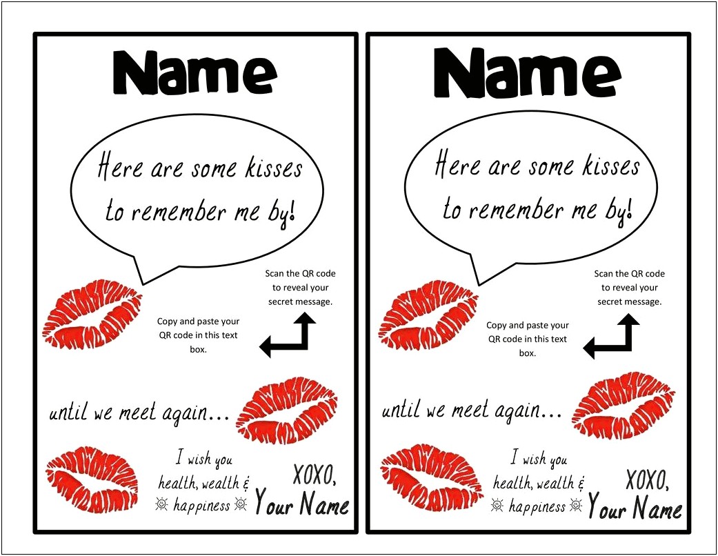 Kiss The Miss Goodbye Printable Template Free