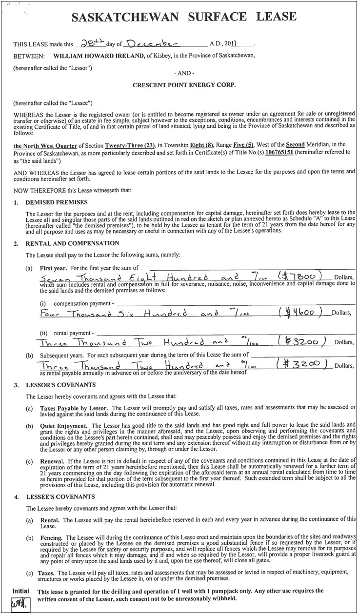 Land Lease Agreement Template Ireland Free