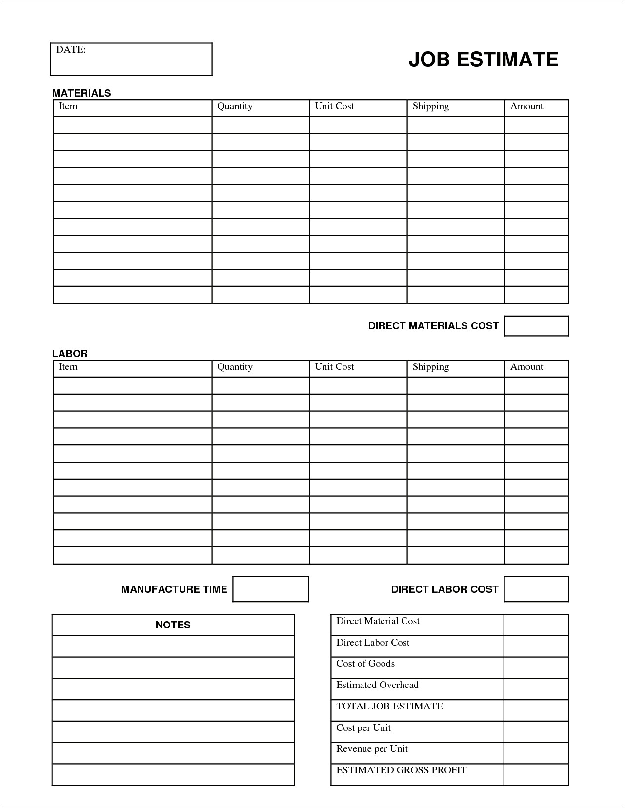 Landscaping Taxes Template Free For Open Office