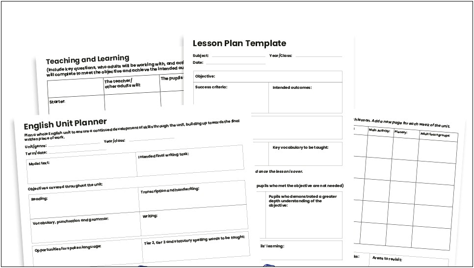 Lesson Plan Form For Homeschool Free Template