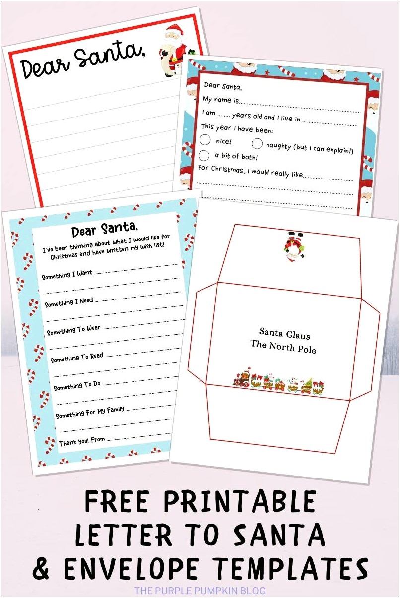 Letter From Santa Template Free With Envelope