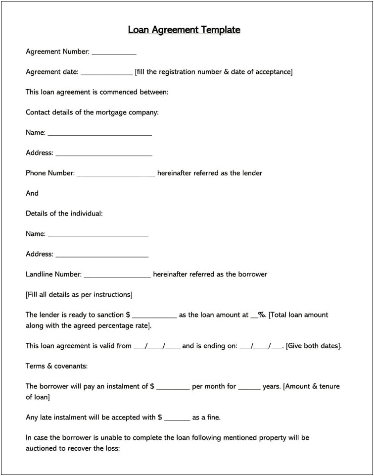 Loan Agreement Between Friends Template Free Uk