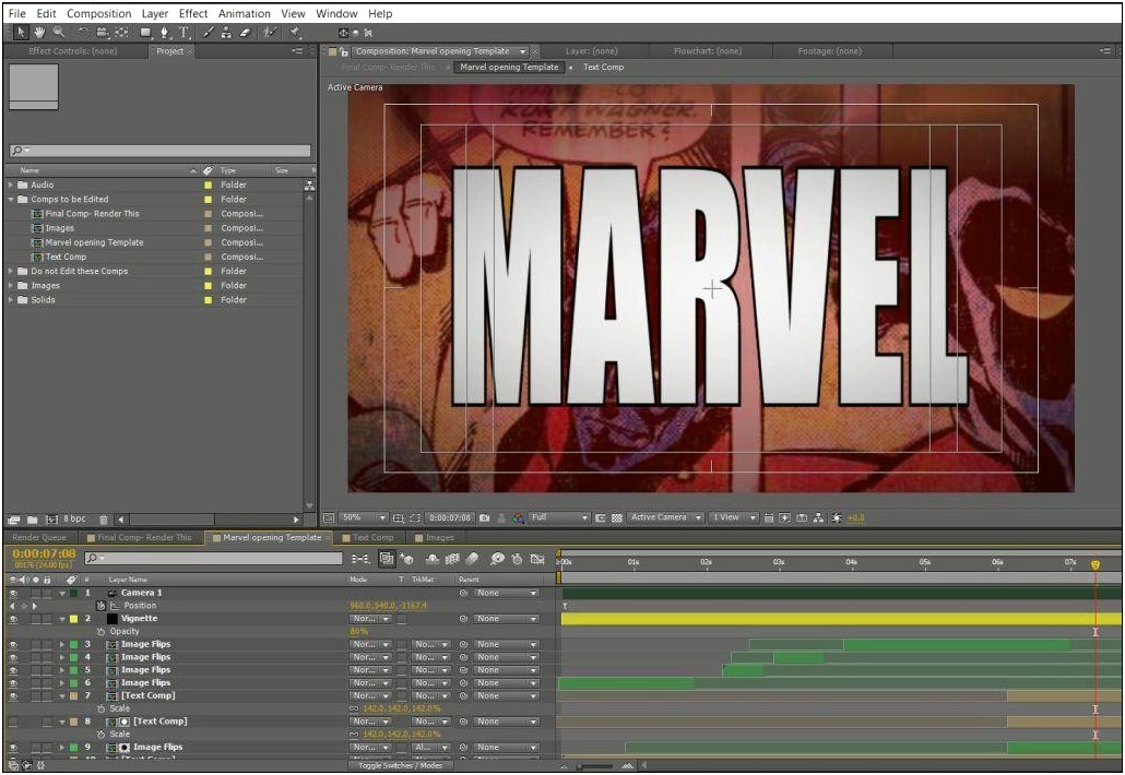 free comic book template marvel after effects free download