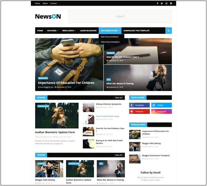 Maxxiz Responsive Magazine News Blogger Template Free Download