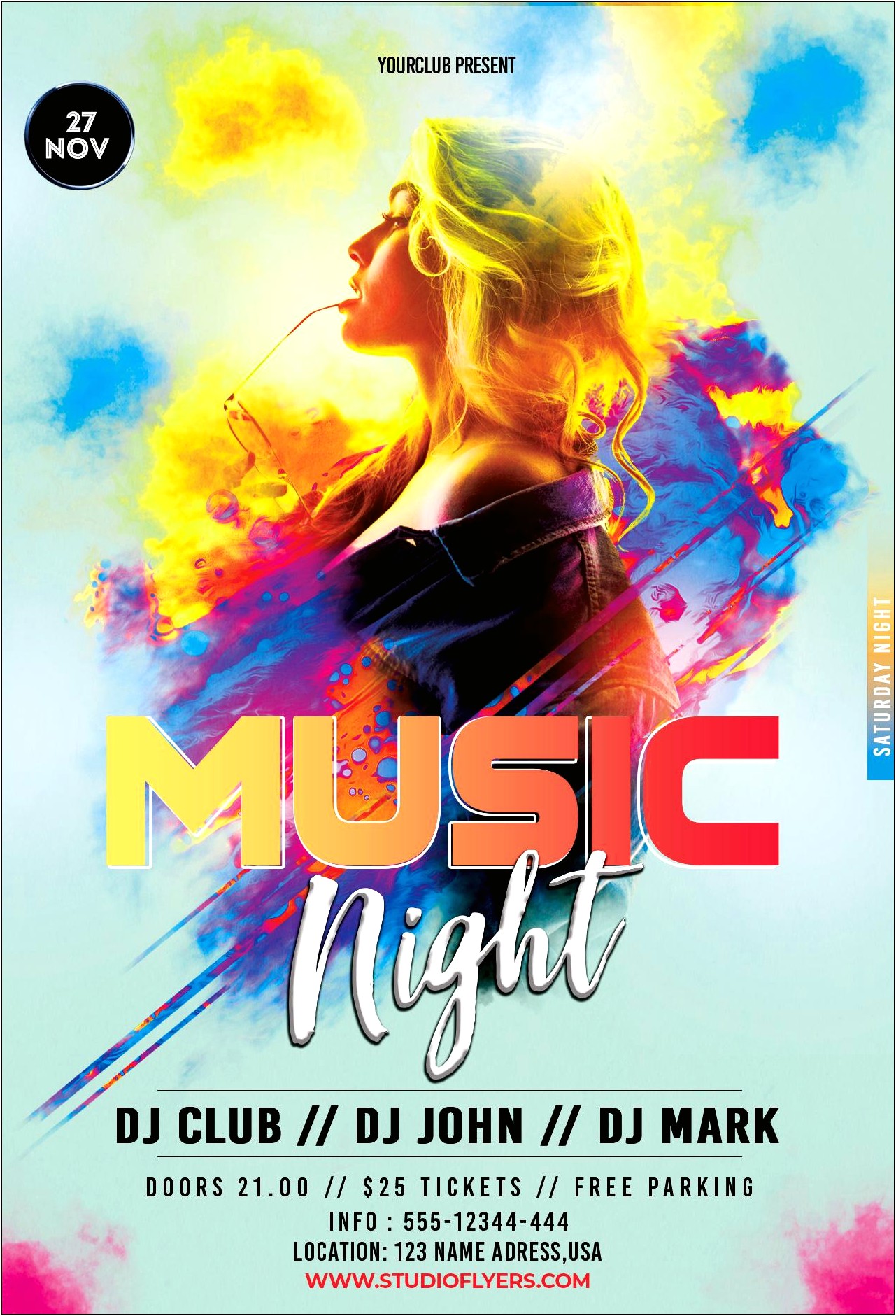 Music Event Flyer Free Psd Template