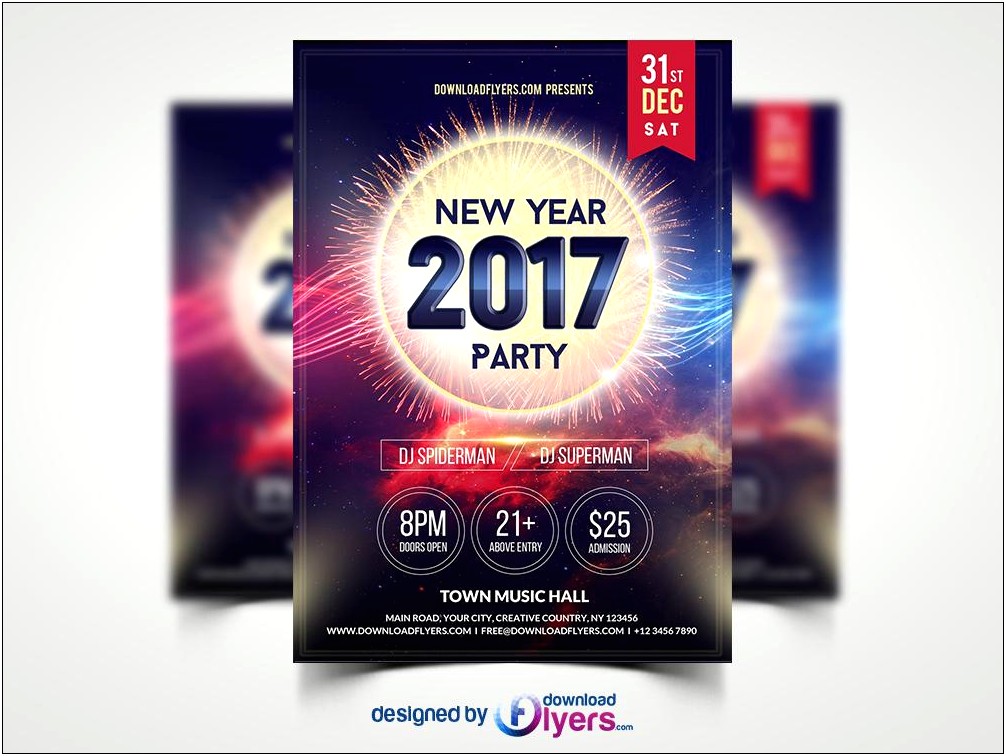 New Years Eve 2016 Poster Template Free