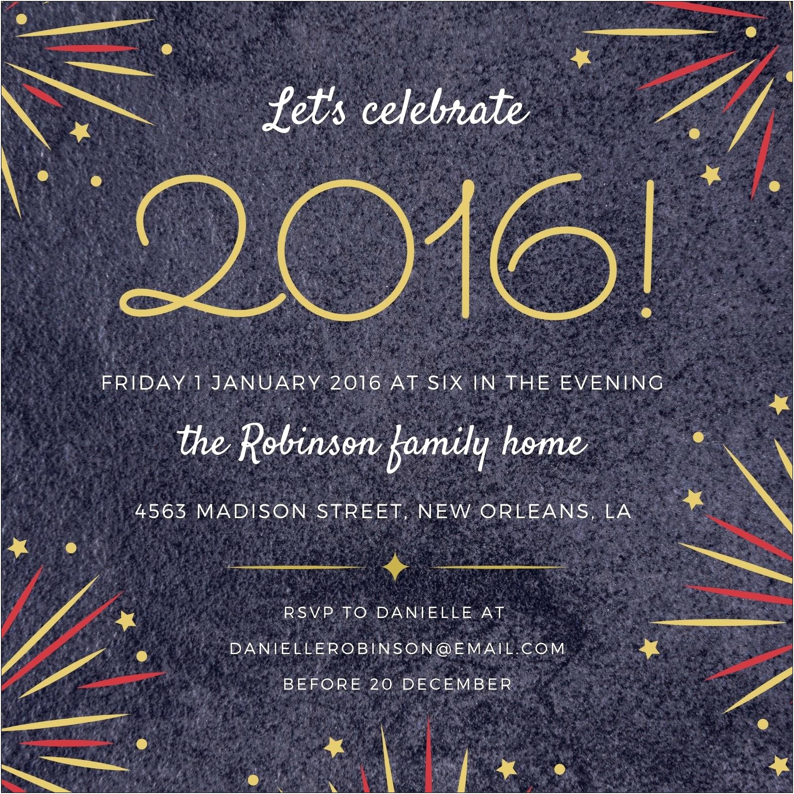 New Year's Eve Invitations Template Free