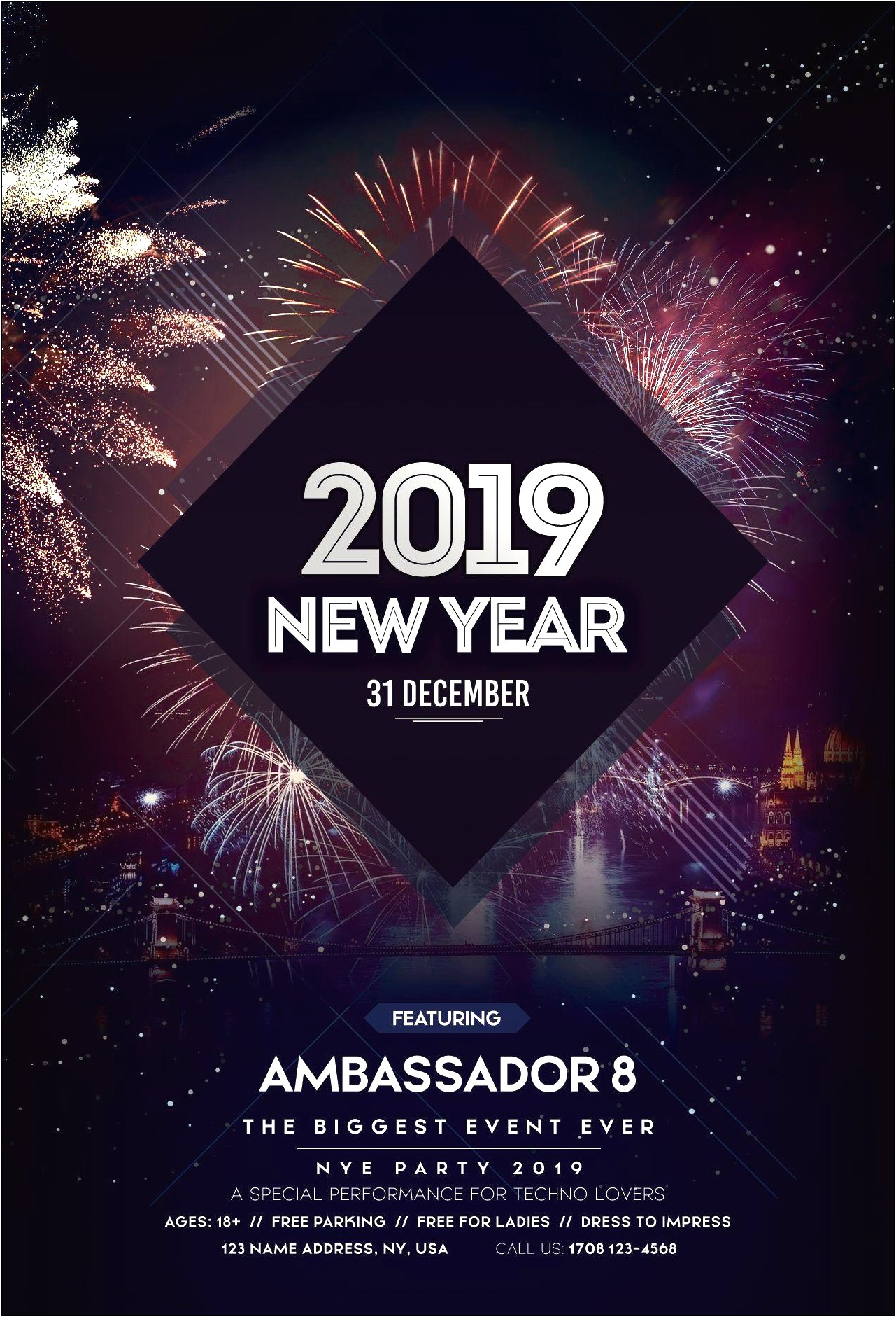 New Years Eve Poster Template Free Download