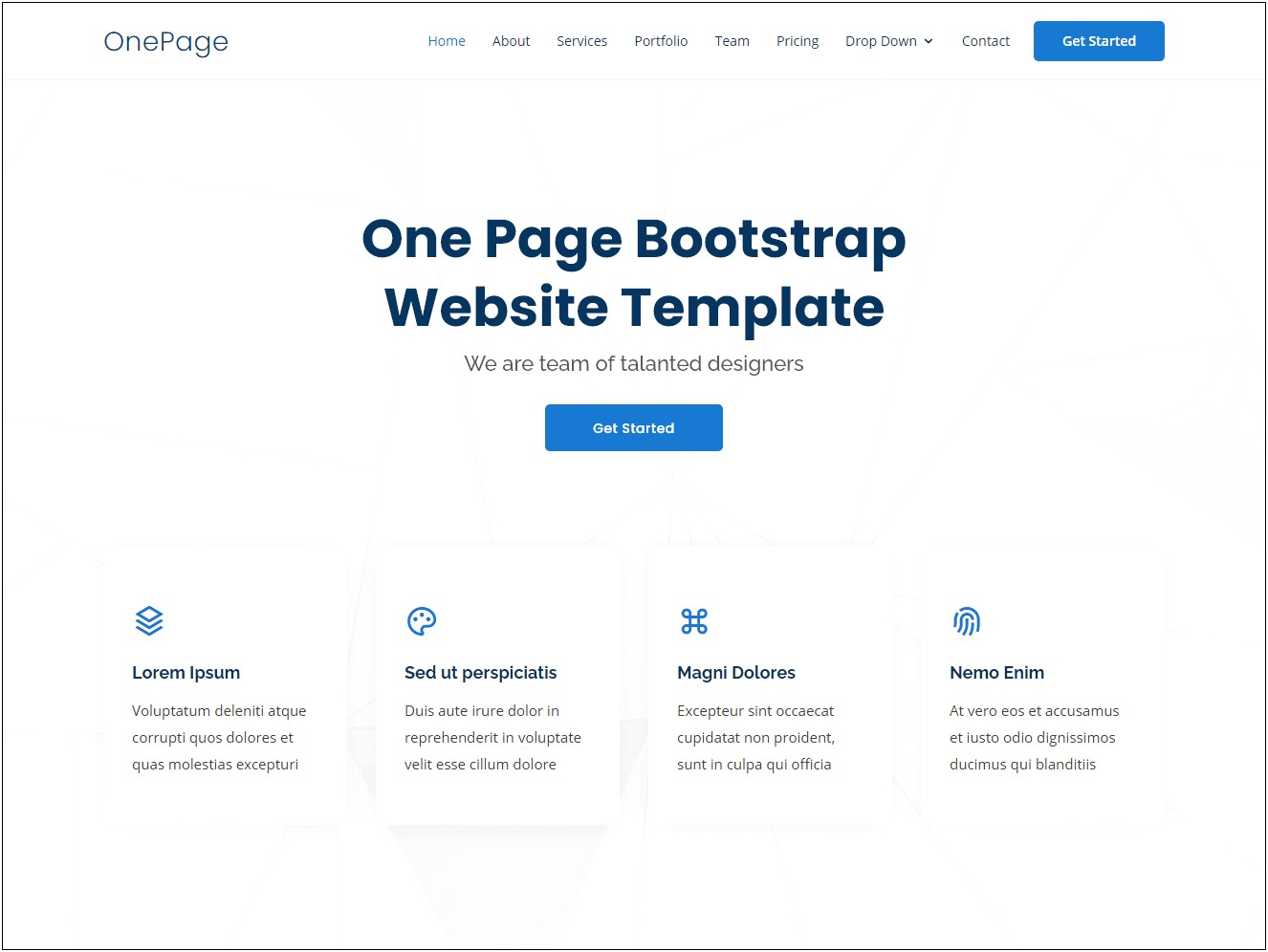 One Page Bootstrap 3 Template Free Download