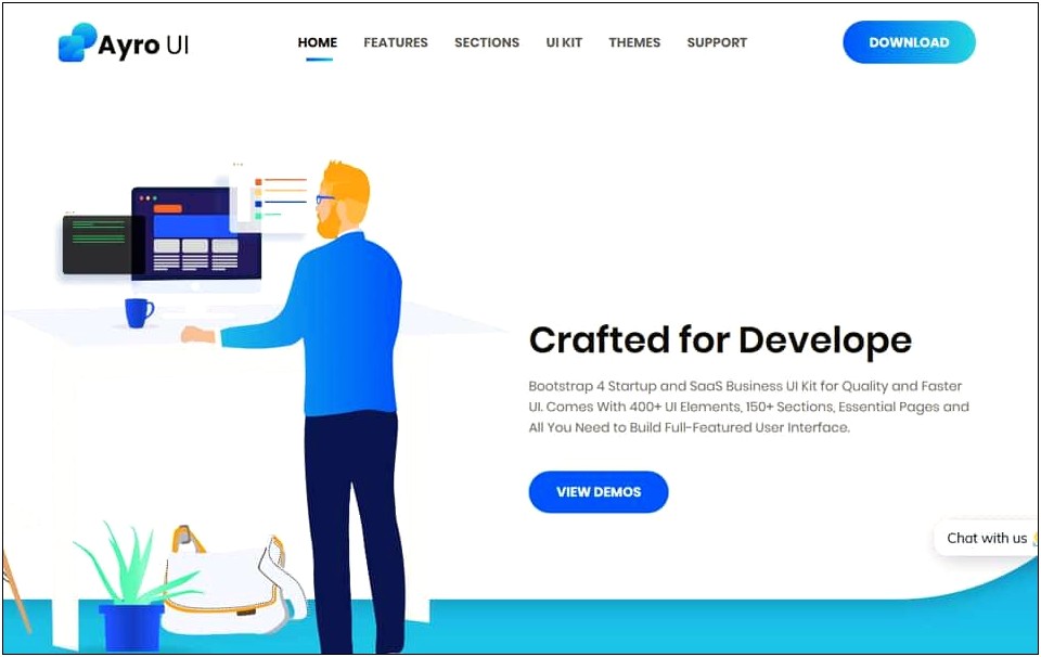 One Page Bootstrap 4 Template Free Download