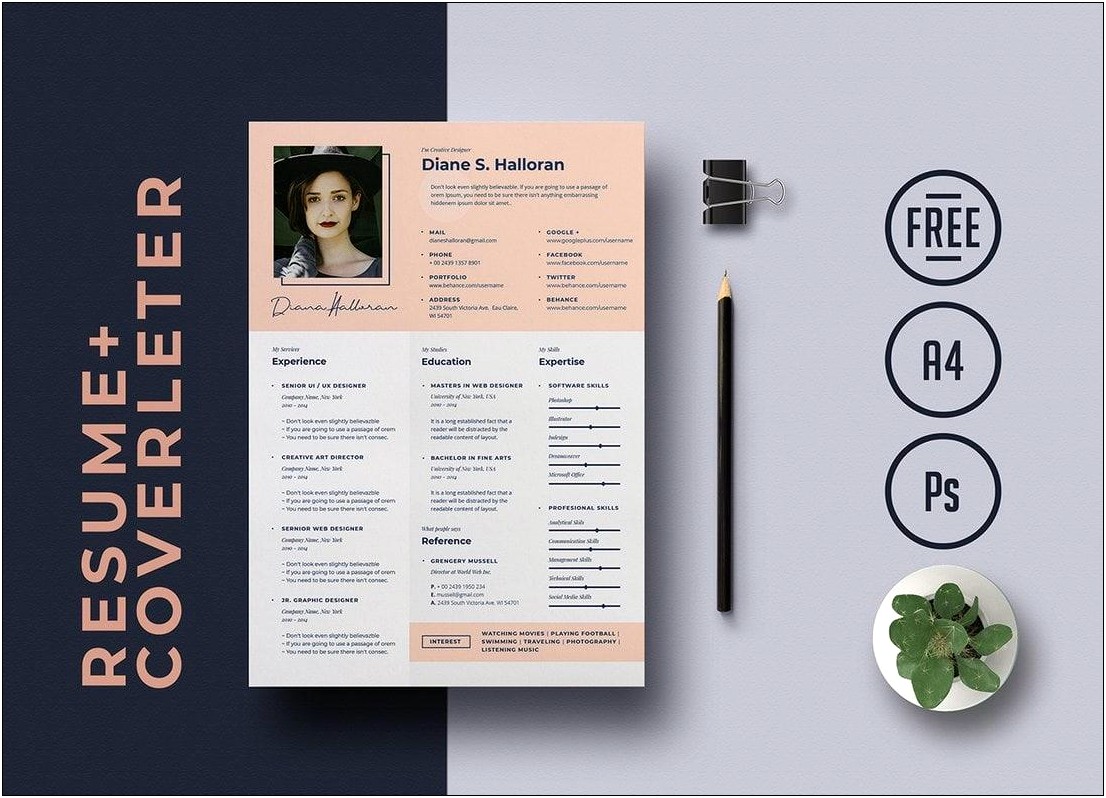 One Page Cv Template Free Online