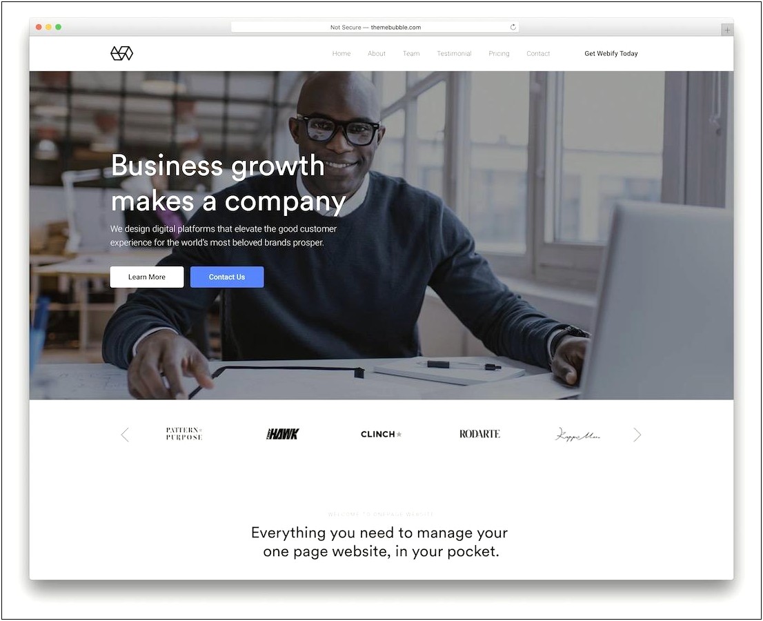 One Page Parallax Bootstrap Template Free