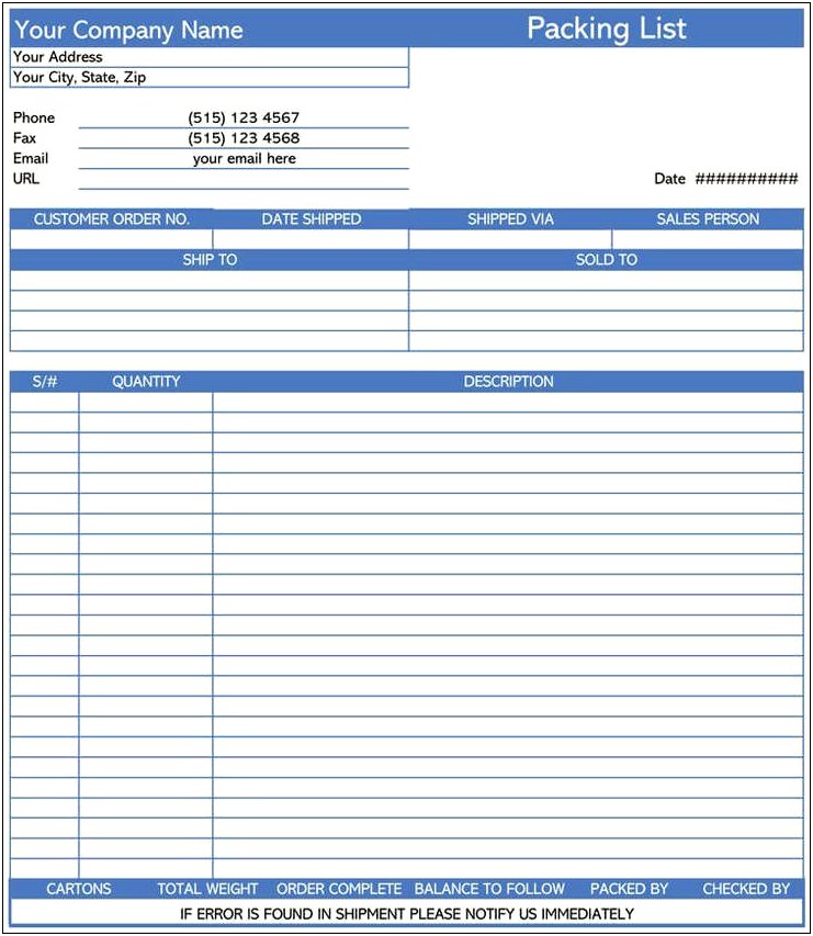  Packing List Template Excel Free Download Templates Resume Designs 